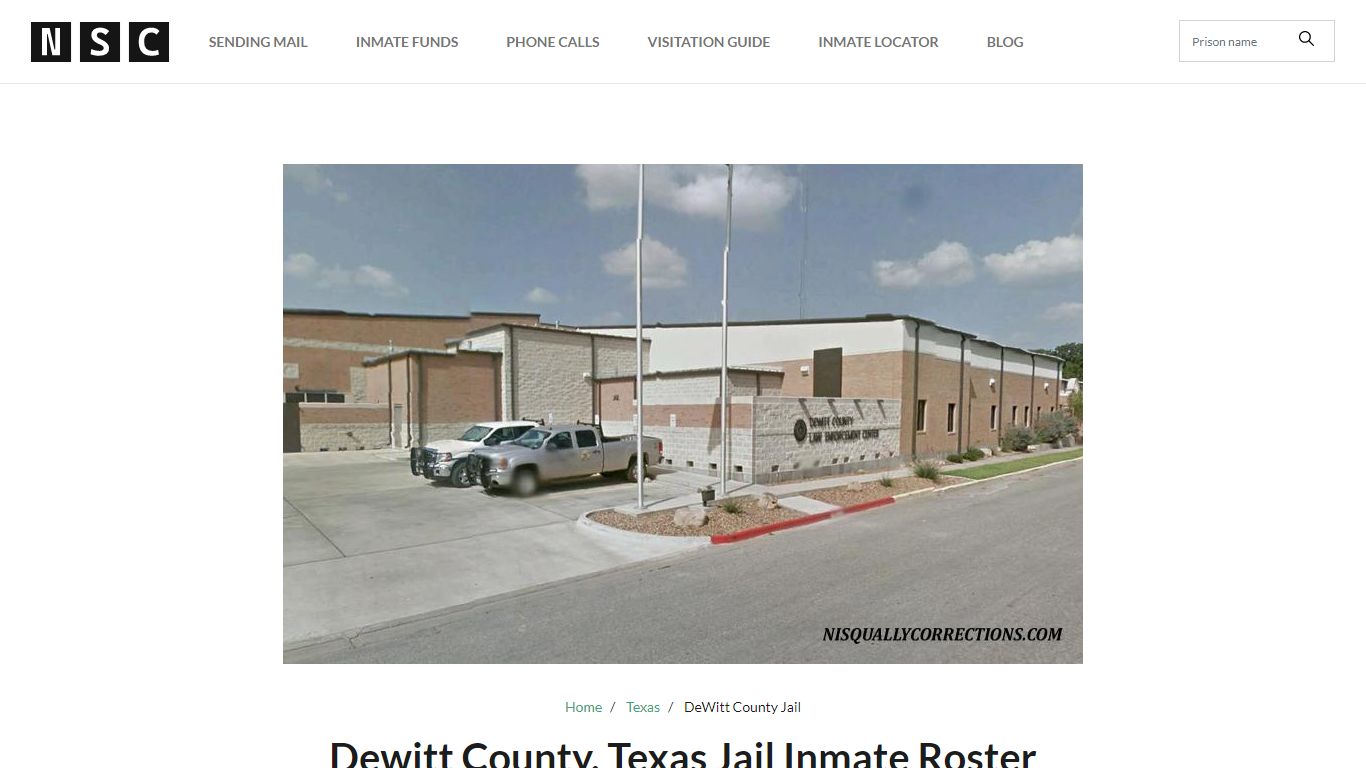 Dewitt County, Texas Jail Inmate List - Nisqually Corrections